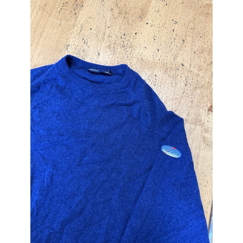Nantucket Golf Club• B Draddy 007 Scottish Cashmere Sweater Size Large Blue
